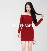 레드 오픈숄더 미니원피스 모델 썸네일