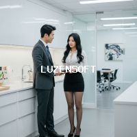 회사에서 대화중인 사장과 비서 2 썸네일