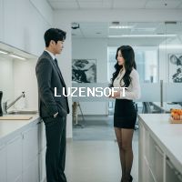 회사에서 대화중인 사장과 비서 5 썸네일