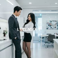 회사에서 대화중인 사장과 비서 6 썸네일